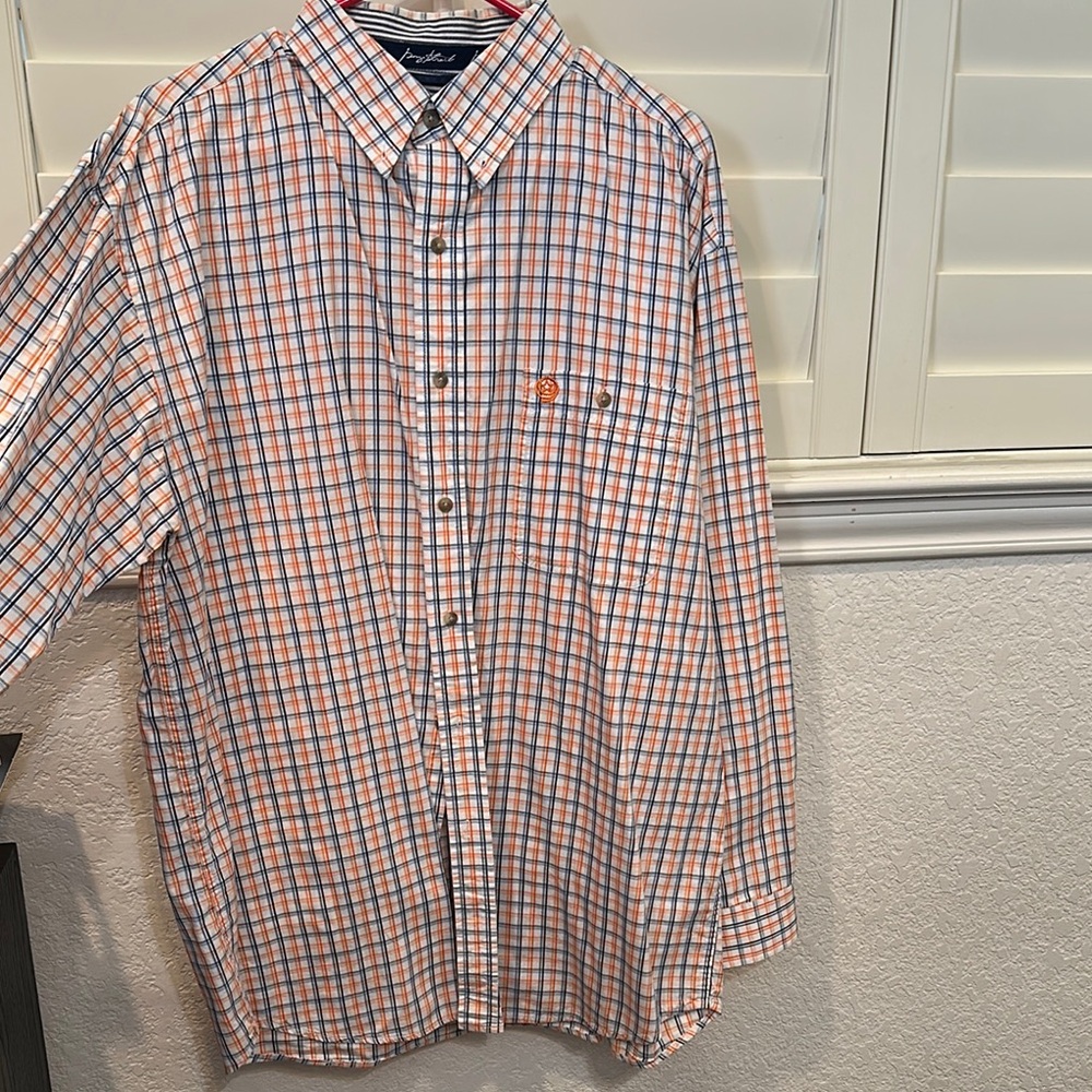Wrangler George Strait  Men's Orange Plaid Shirt